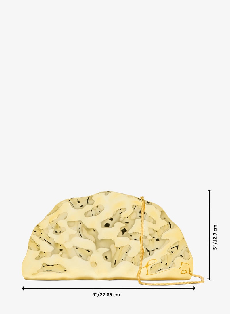Ella Limited Edition Gold Seashell Shaped Statement Clutch - Image 5